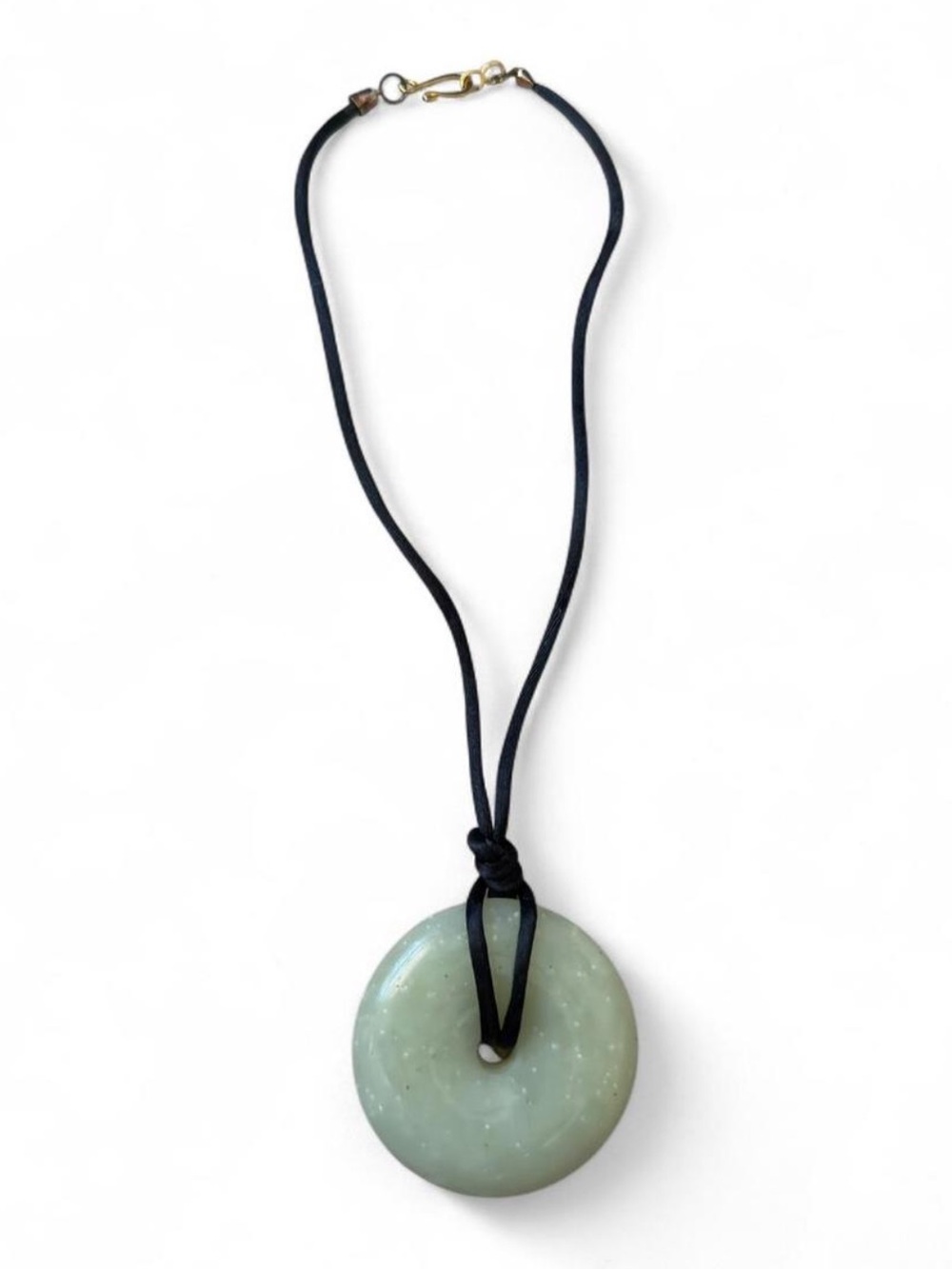 Genuine Jade Donut Pendant Necklace